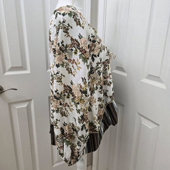 One Teaspoon Peasant Blouse Small Floral Lace up High Low Cottagecore fairy - Picture 14 of 15